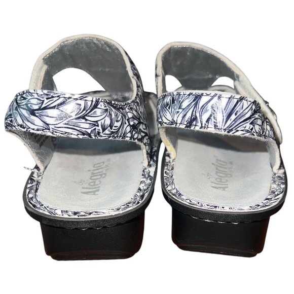Alegria Women’s KEN-769 Leather Sandals Size 42 us 11.5/12  Black & White Floral - Picture 3 of 8